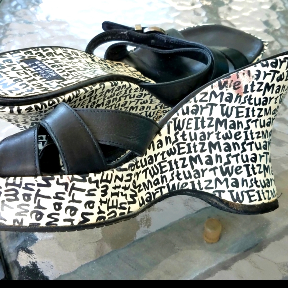 ❤ SALE STUART WEITZMAN VINTAGE Signature Wedge Slide Sandals 8 - Picture 5 of 5